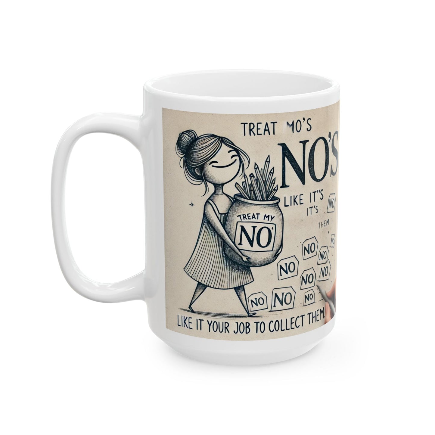 Treat My No's Like Its' Your Job To Collect Them Ceramic Mug, (11oz, 15oz)