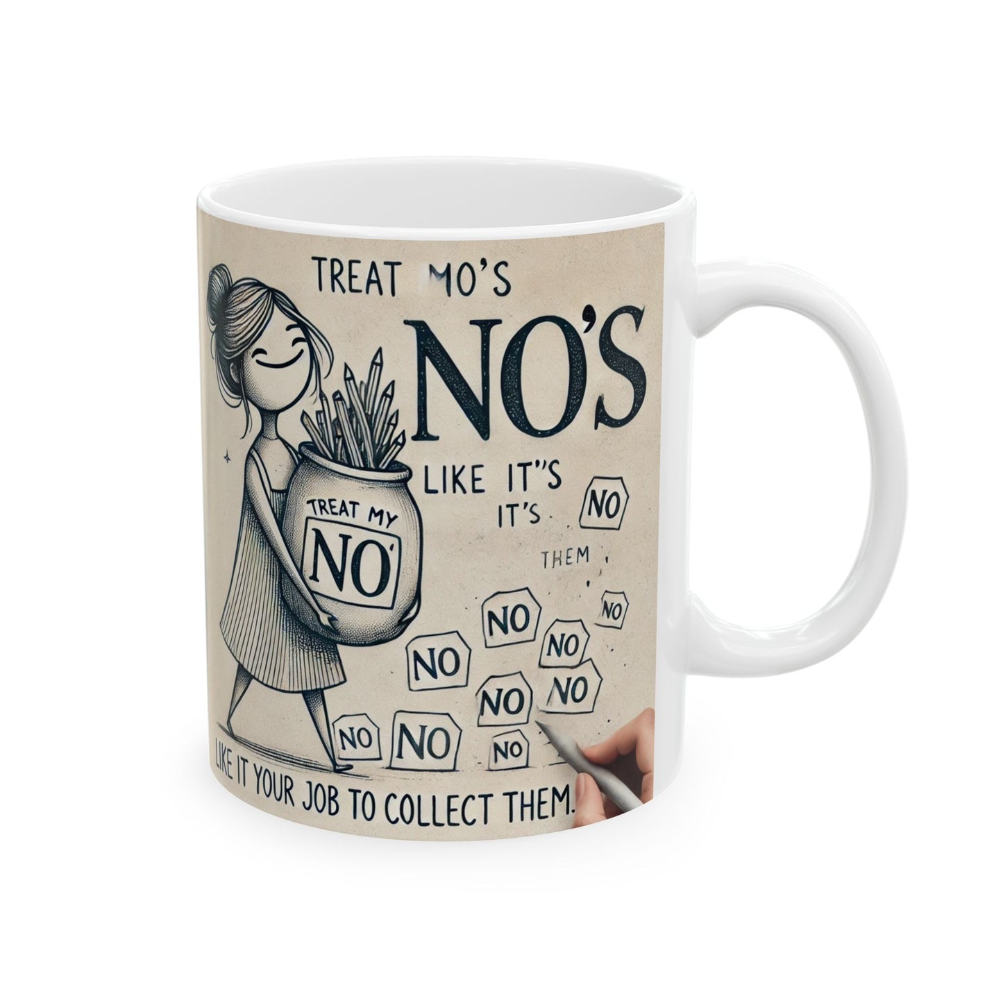 Treat My No's Like Its' Your Job To Collect Them Ceramic Mug, (11oz, 15oz)