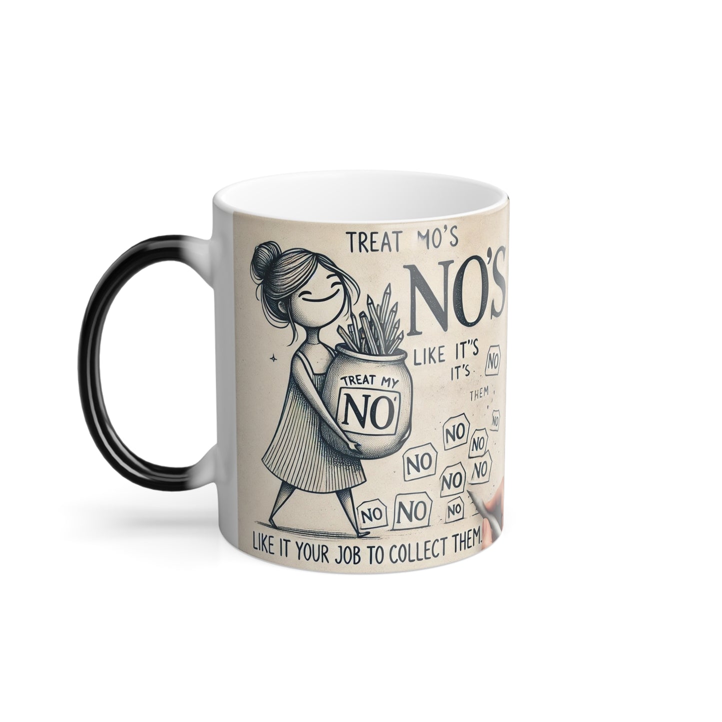 Treat My No's Like My Like It's Your Job To Collect Them Morphing Mug, 11oz