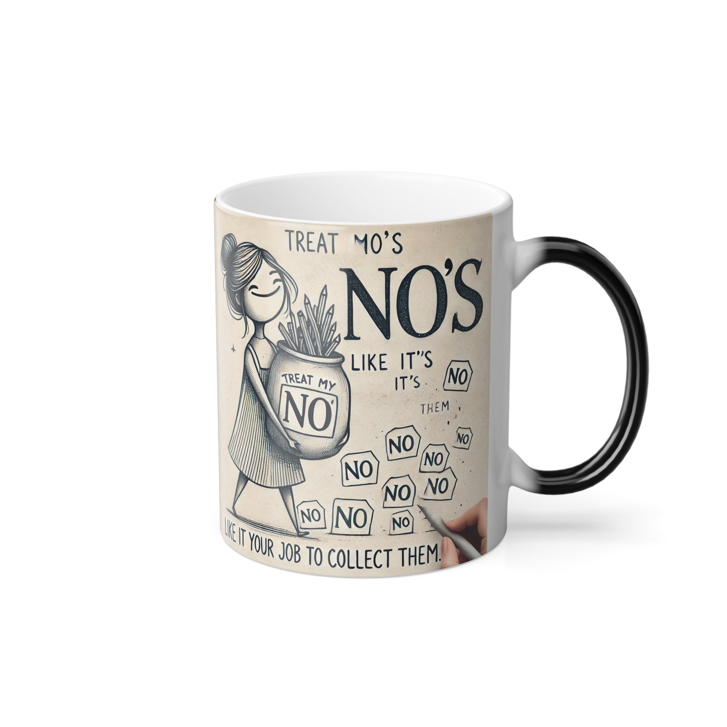 Treat My No's Like My Like It's Your Job To Collect Them Morphing Mug, 11oz