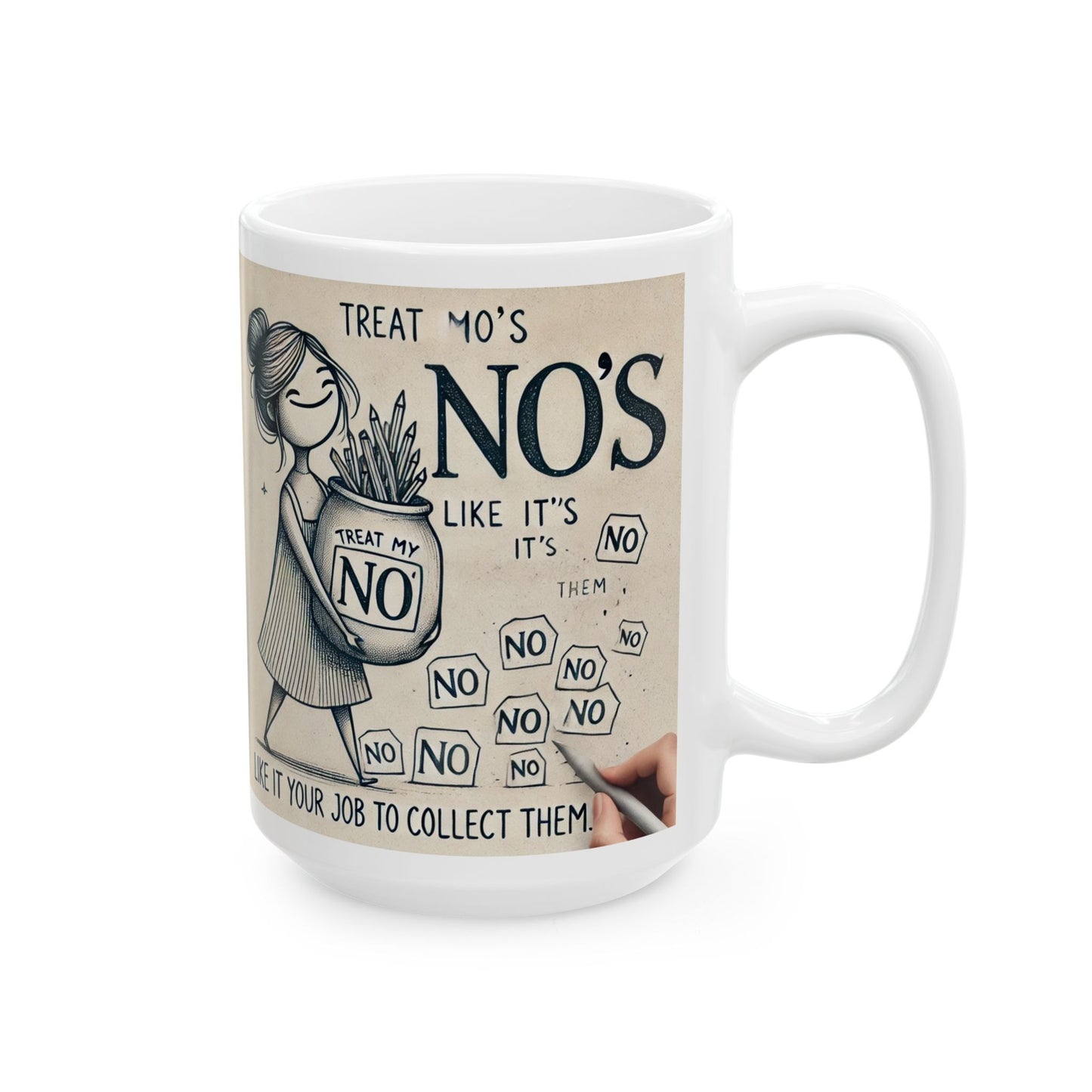 Treat My No's Like Its' Your Job To Collect Them Ceramic Mug, (11oz, 15oz)