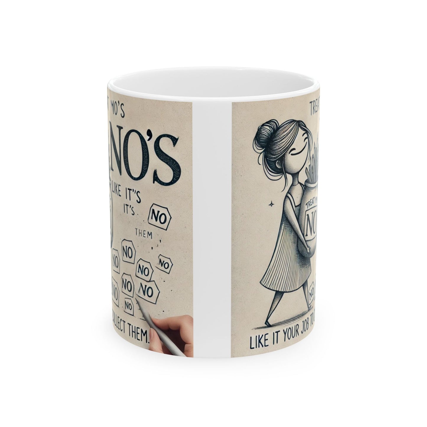 Treat My No's Like Its' Your Job To Collect Them Ceramic Mug, (11oz, 15oz)